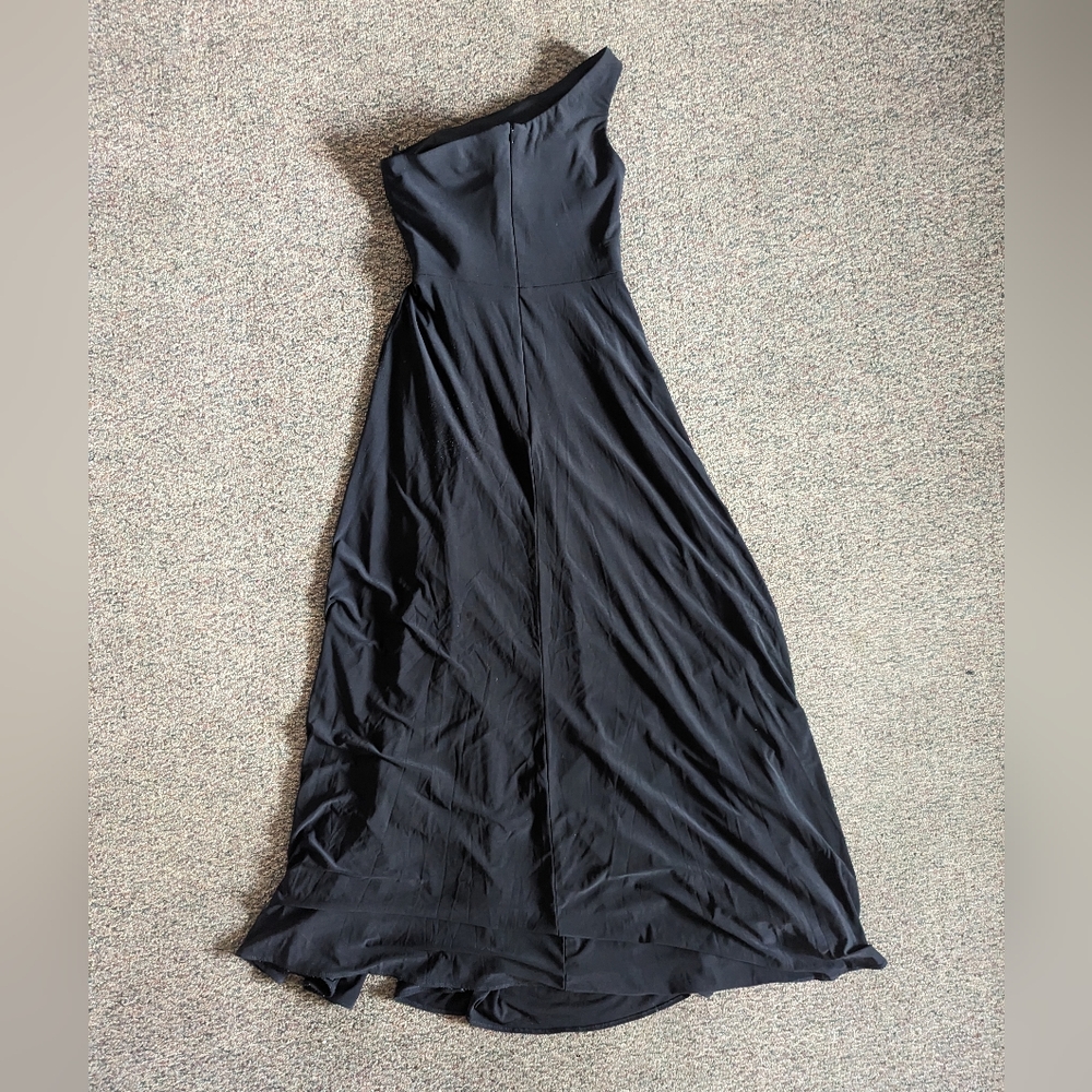BHLDN Black One Shoulder Dress - Picture 4 of 8